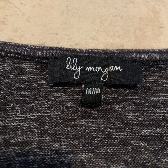 Lily Morgan Heathered Gray Quarter-Zip Long Sleeve Top - Size M/M - Picture 4 of 5